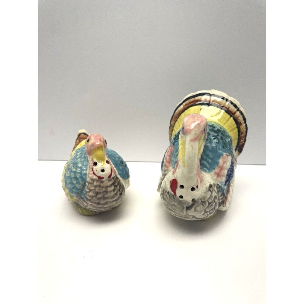 Turkey Salt & Pepper Shakers VTG Traditional Thanksgiving Tom and Hen